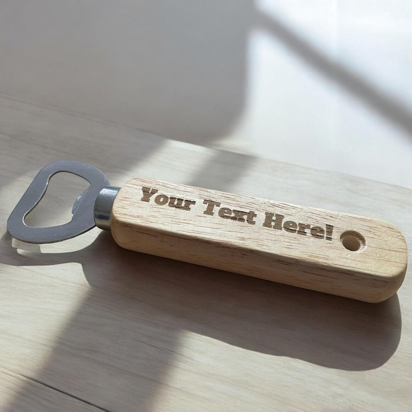 Personalised Wooden Beer Bottle Opener Gift