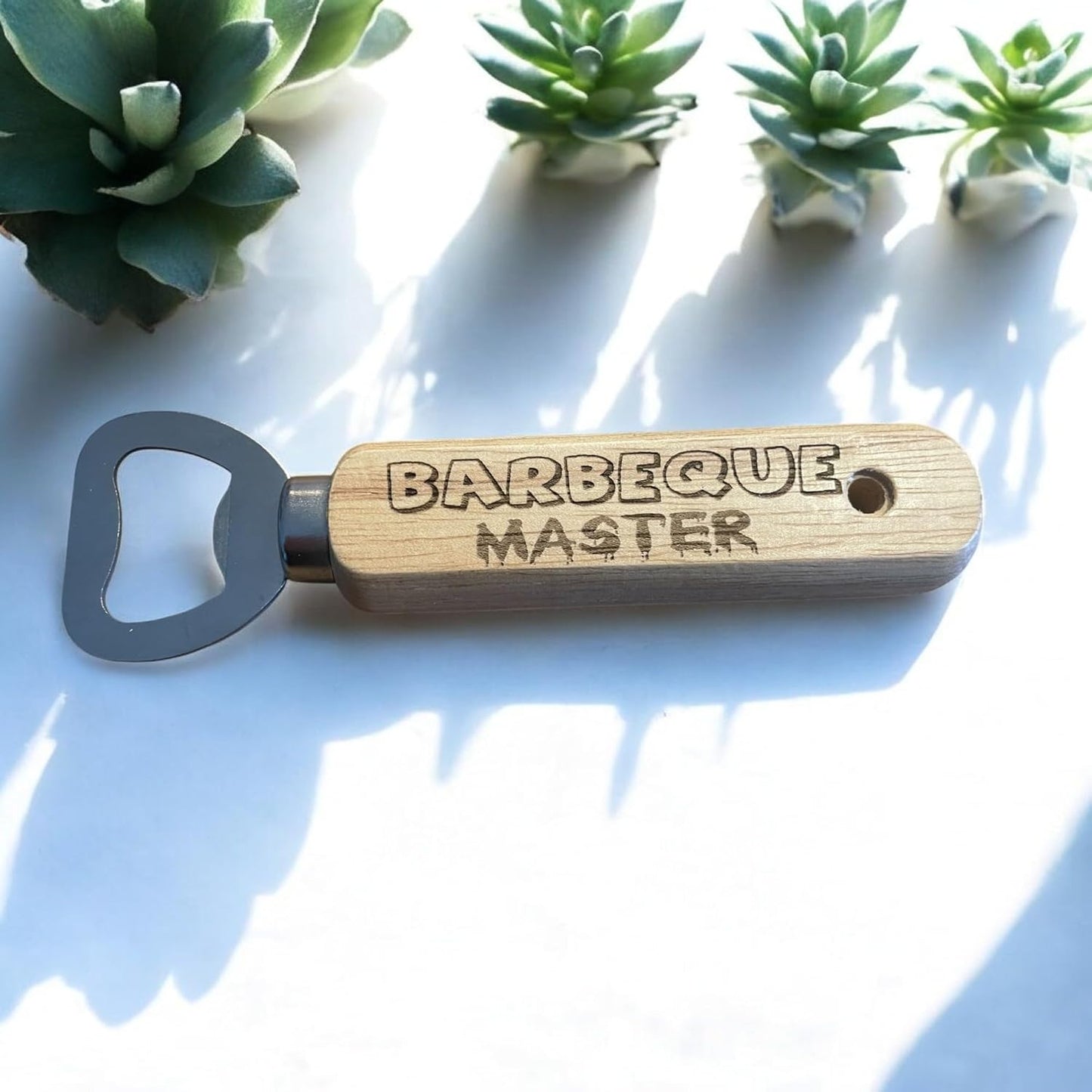 Barbecue Master Wooden Bottle Opener Gift