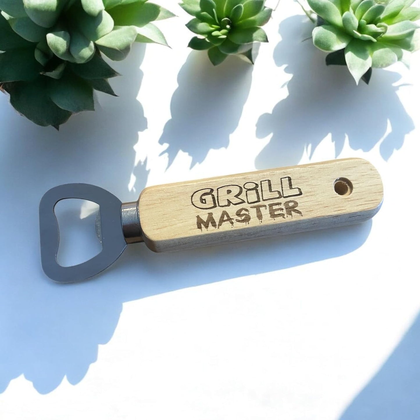 Grill Master Wooden Bottle Opener Gift