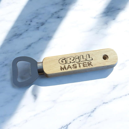 Grill Master Wooden Bottle Opener Gift