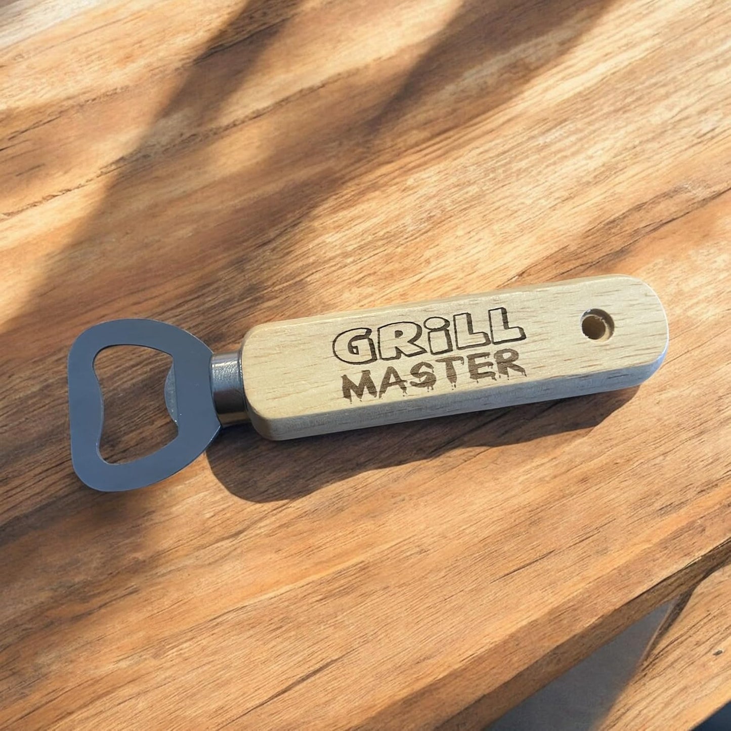 Grill Master Wooden Bottle Opener Gift