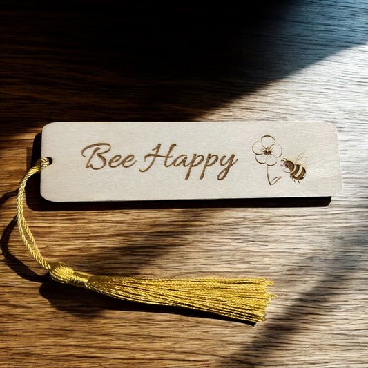 Engraved Wooden Bee Happy Bookmark – Thoughtful Gift | Ashton and Finch