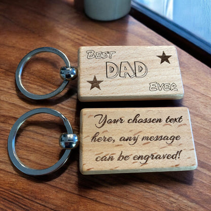 Personalised Best Dad Ever Keyring Gift