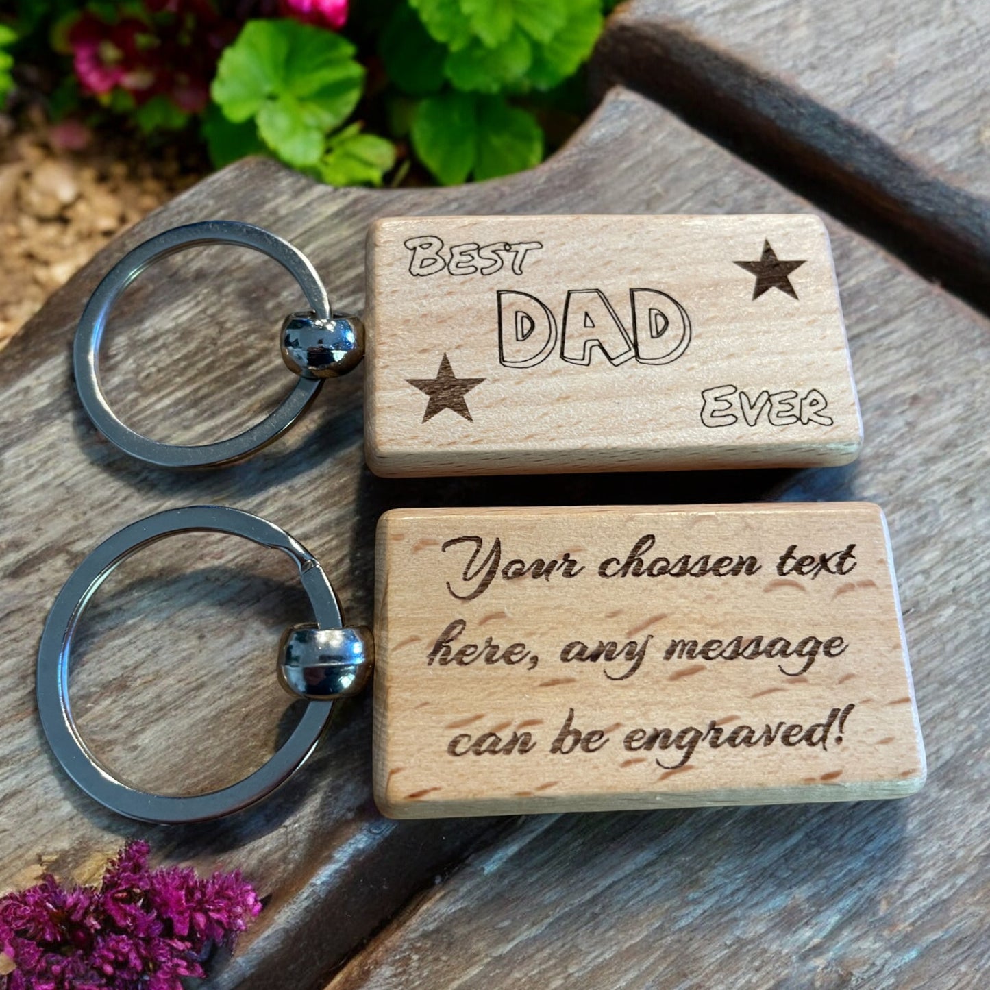 Personalised Best Dad Ever Keyring Gift