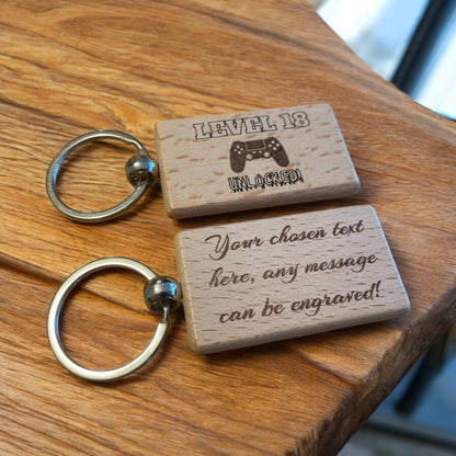 Personalised 18th Birthday Gamer Keyring Gift