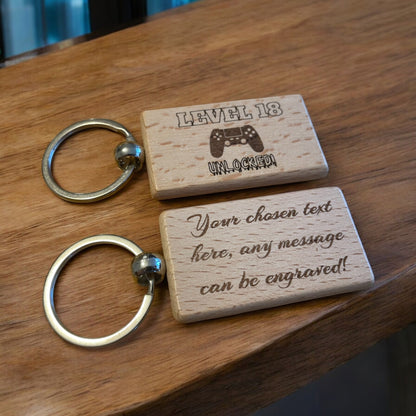 Personalised 18th Birthday Gamer Keyring Gift