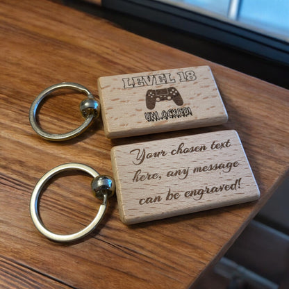 Personalised 18th Birthday Gamer Keyring Gift