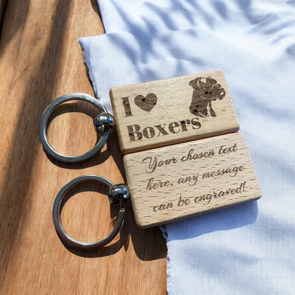 Personalised Boxer Dog Keyring Dog Lover Gift