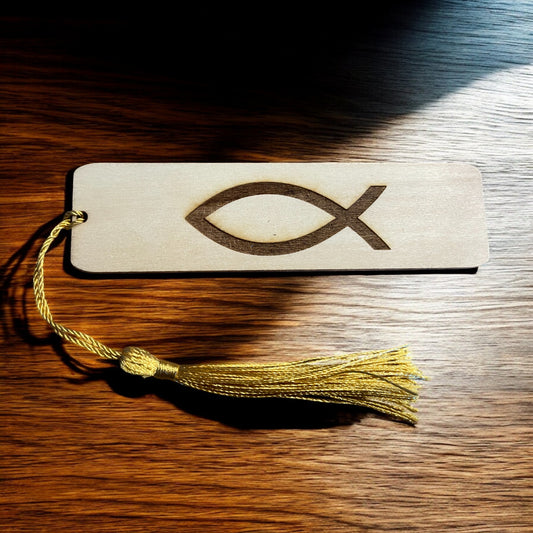 Engraved Wooden Christian Fish Bookmark – Thoughtful Gift