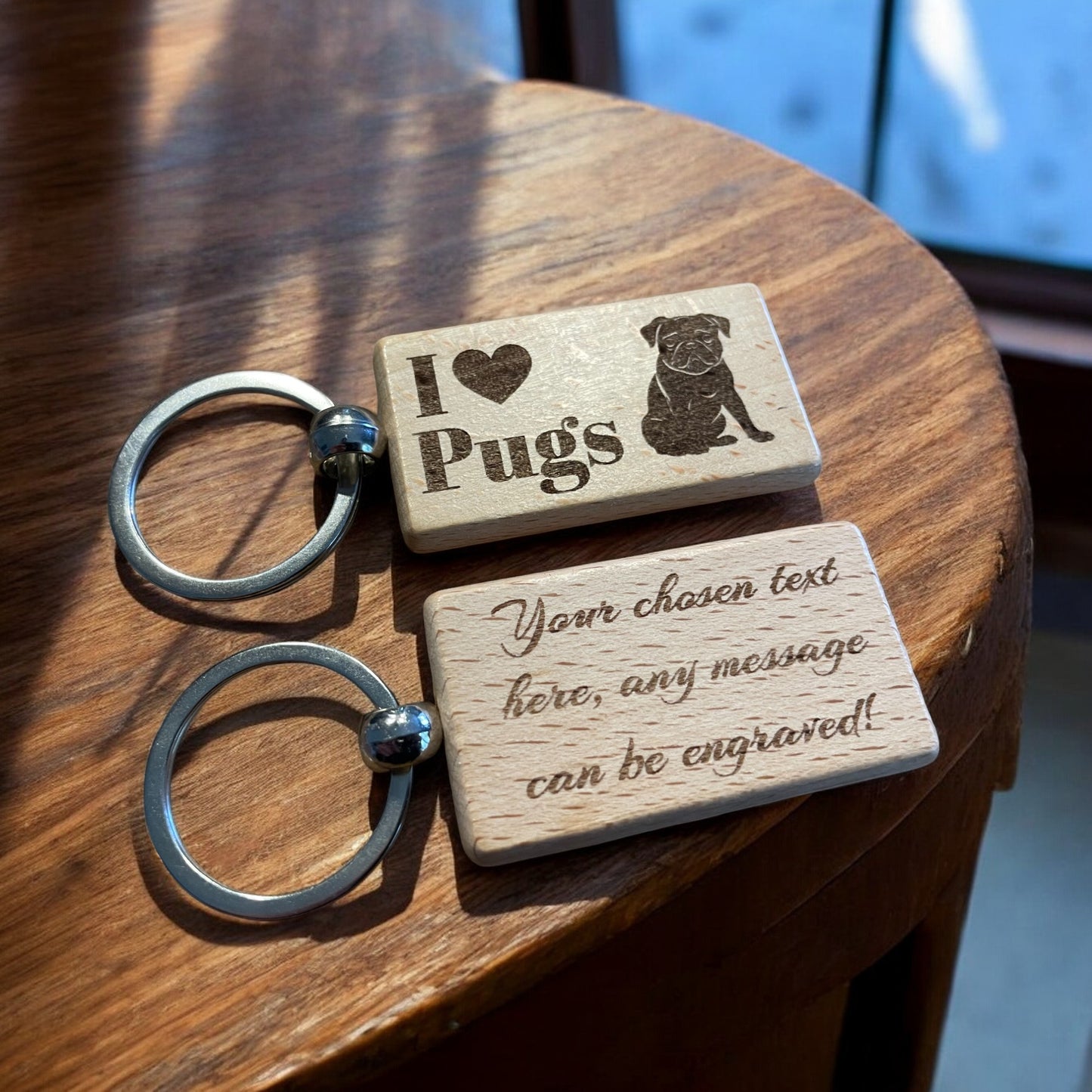 Personalised Pug Keyring | Ashton and Finch