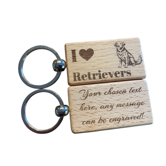 Personalised Wooden Retriever Keyring