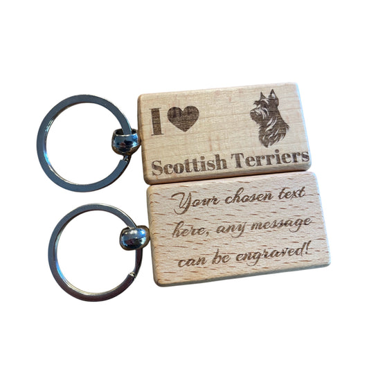 Personalised Wooden Scottish Terrier Keyring