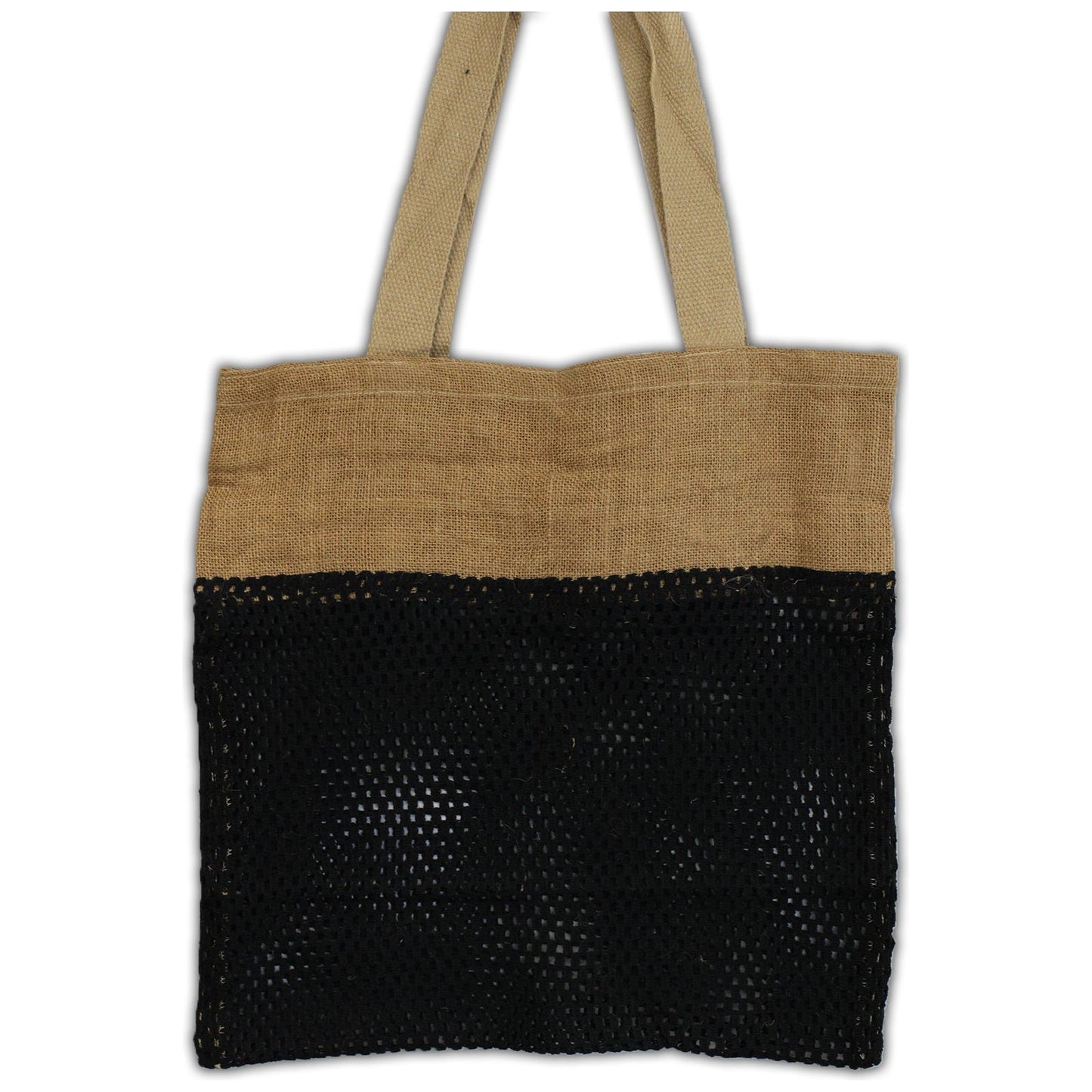 Pure Soft Jute and Cotton Mesh Bag - Black - Ashton and Finch