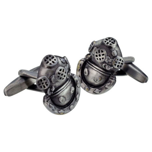 Antique Finish Deep Sea Divers Helmet Cufflinks - Ashton and Finch