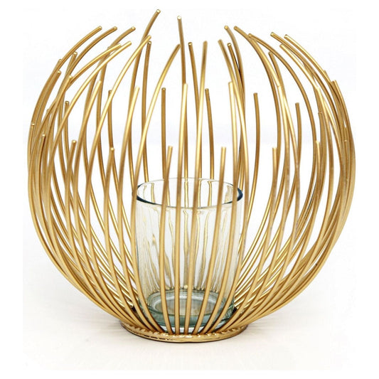 Gold Wire Candle Holder 16cm - Ashton and Finch