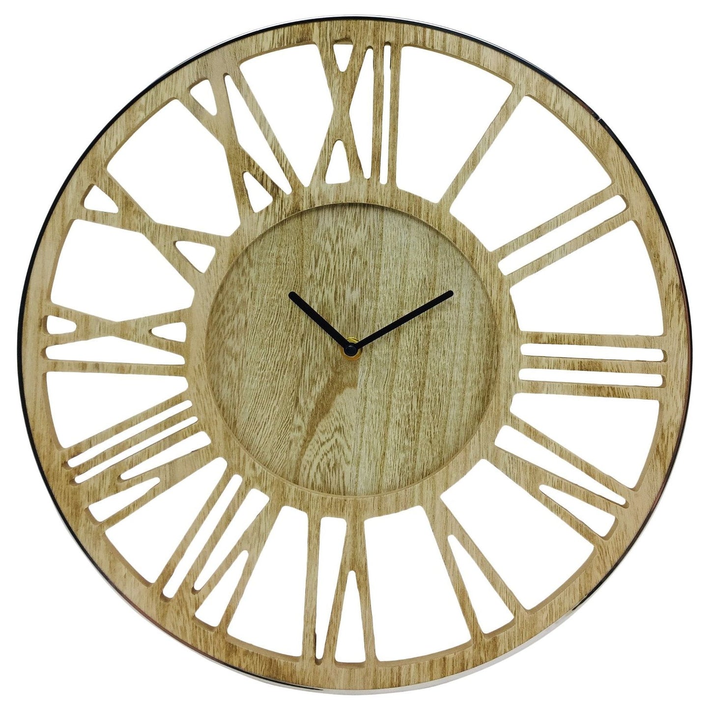 Wooden Silver Clock 40cm - Ashton and Finch