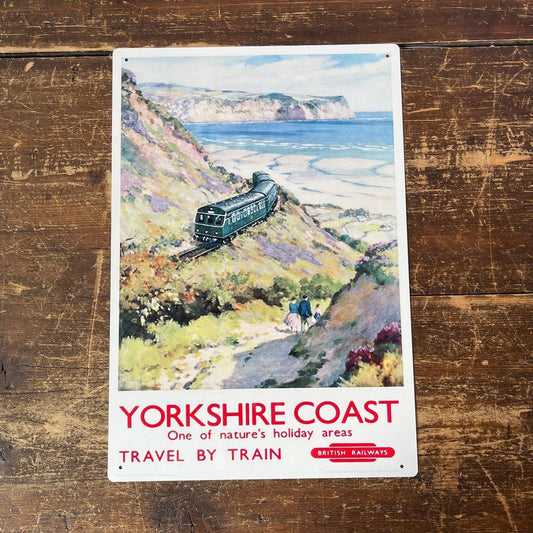 Vintage Metal Sign - British Railways Retro Advertising, Yorkshire Coast - Ashton and Finch