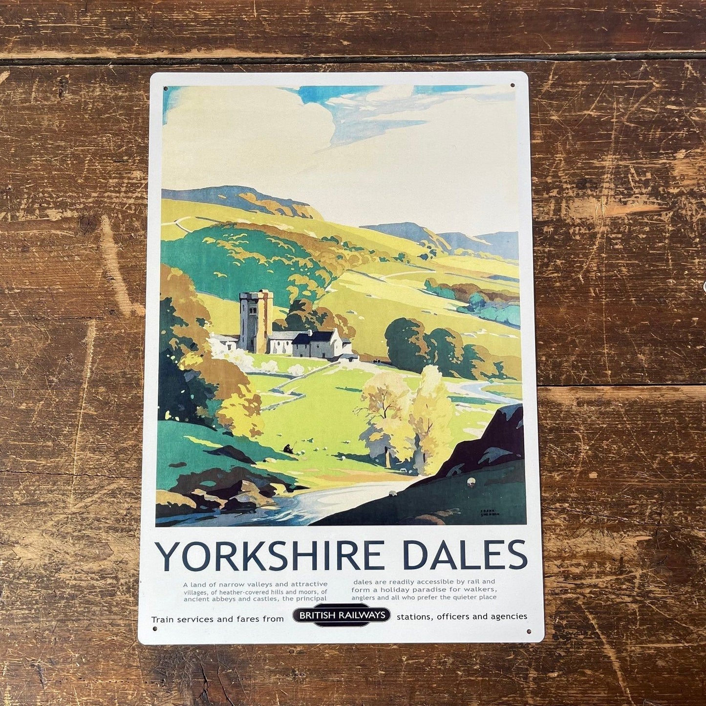 Vintage Metal Sign - British Railways Retro Advertising, Yorkshire Dales - Ashton and Finch