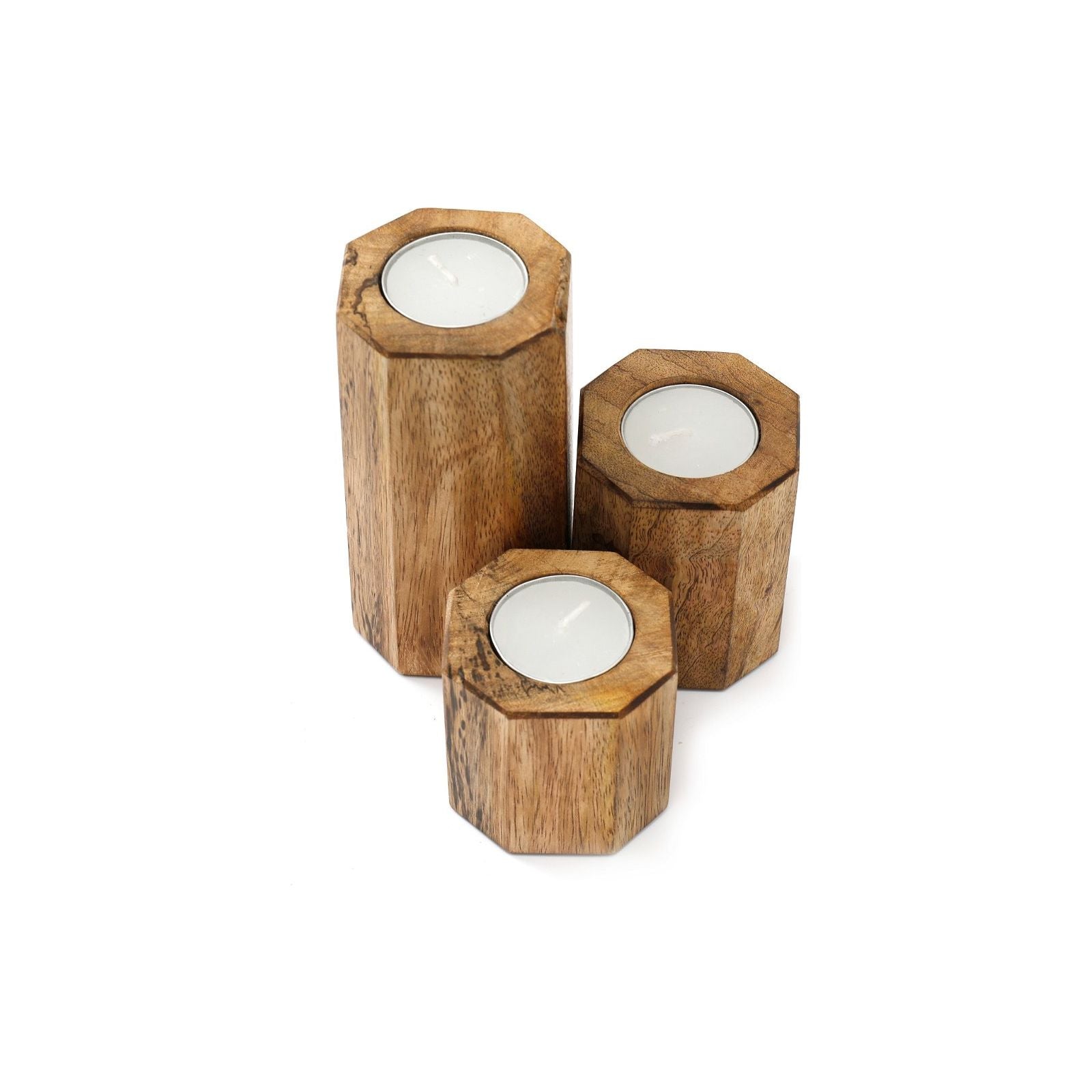 Set of Three Hexagon Tealight Holders - Ashton and Finch