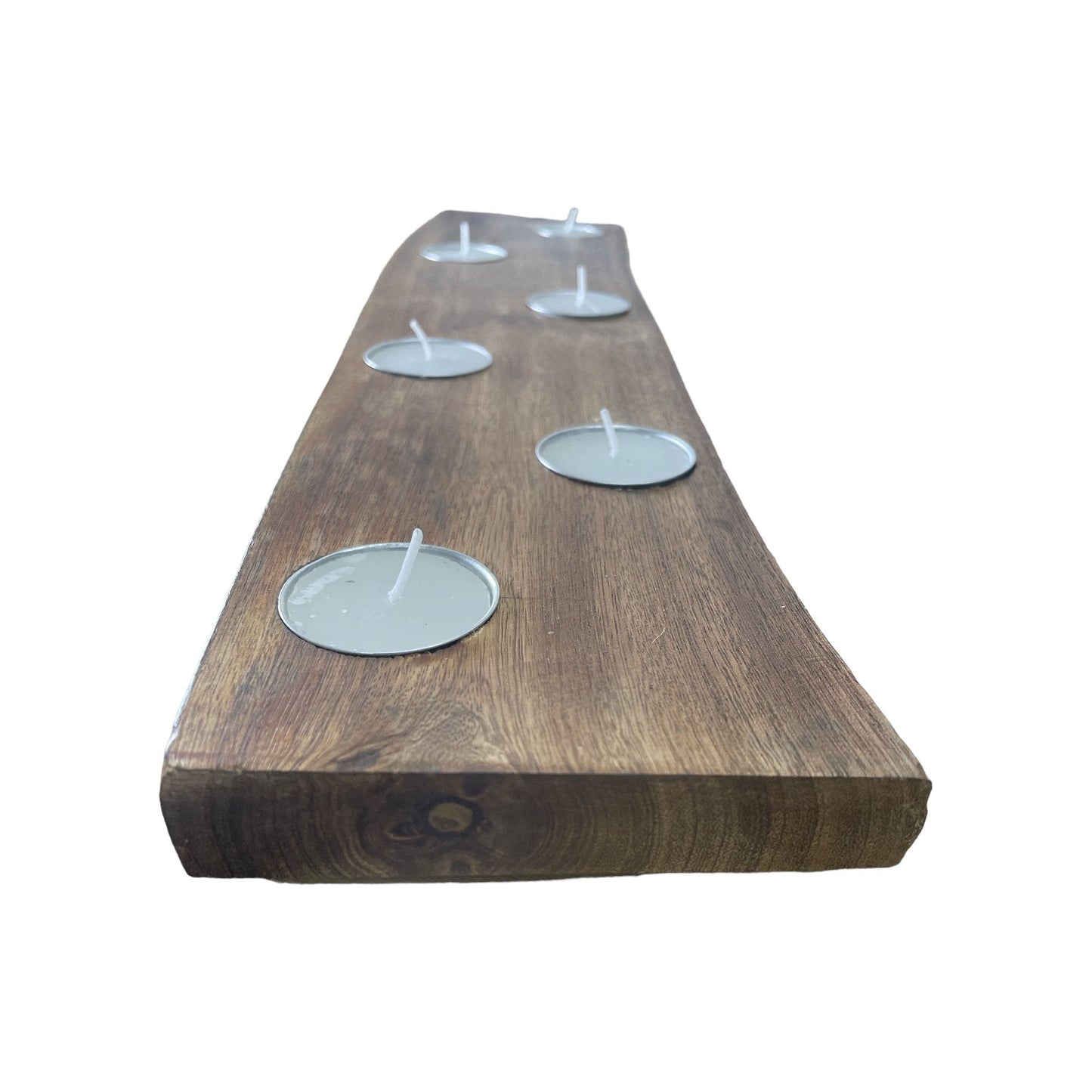 Long Mango Wood 6 Tea Light Holder 49cm - Ashton and Finch