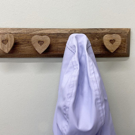 Mango Wood Heart 4 Coat Hooks - Ashton and Finch