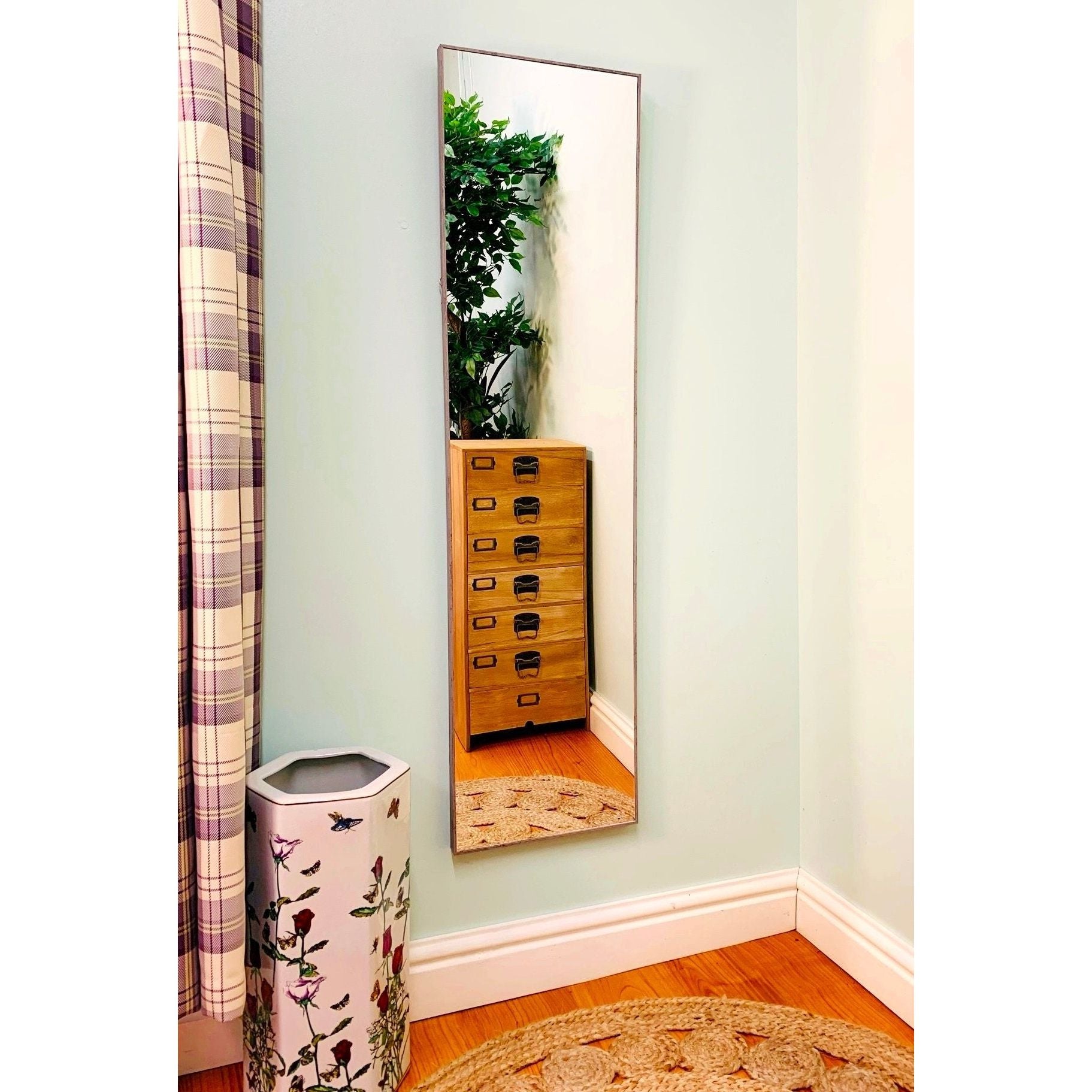 Grey Wood Wall Mirror 121cm - Ashton and Finch