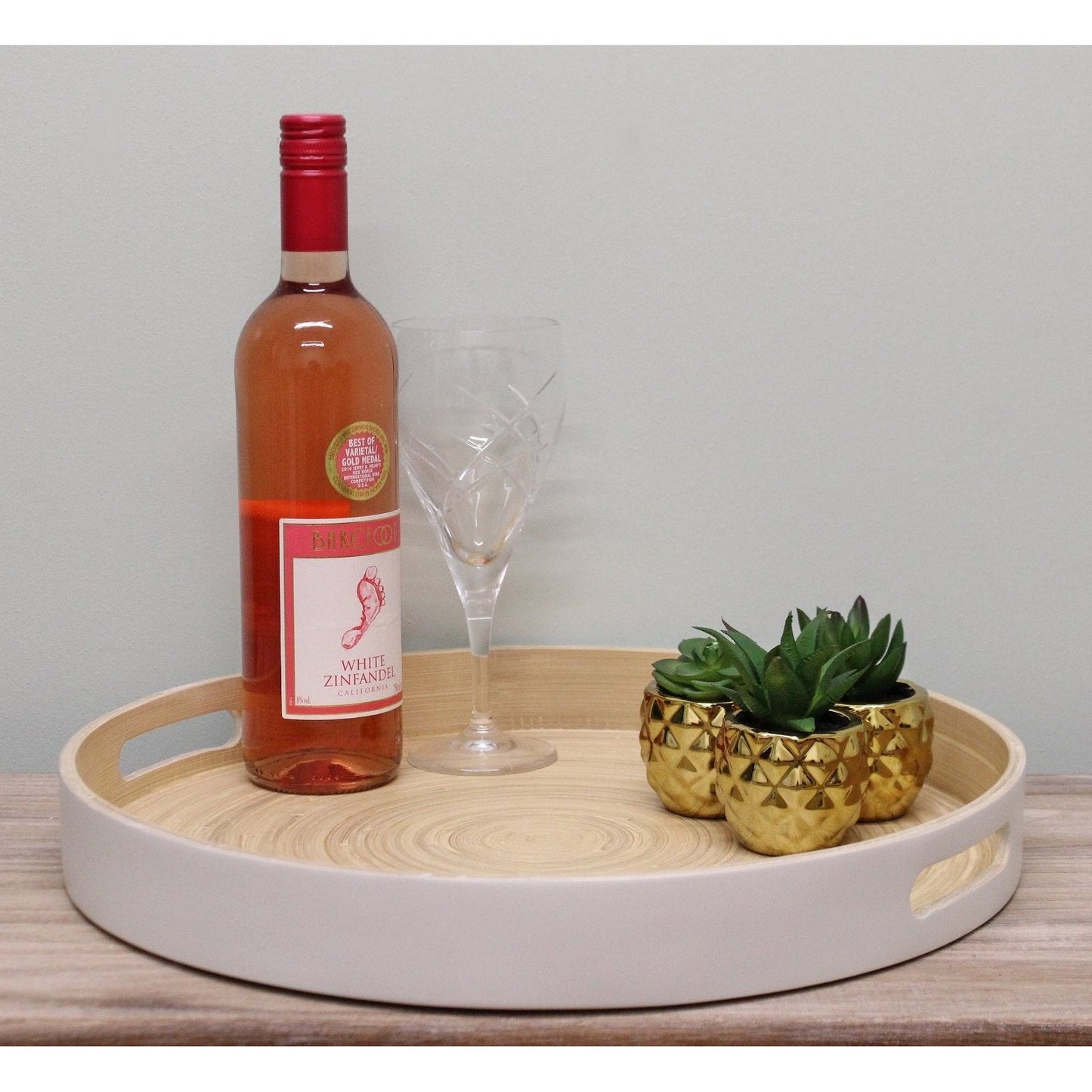 Natural Interiors Bamboo Serving Tray With Handles - Ashton and Finch