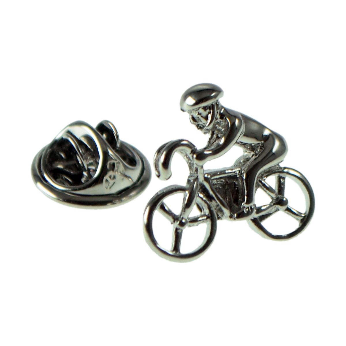 Cyclist on Bike Lapel Pin Badge - Ashton and Finch