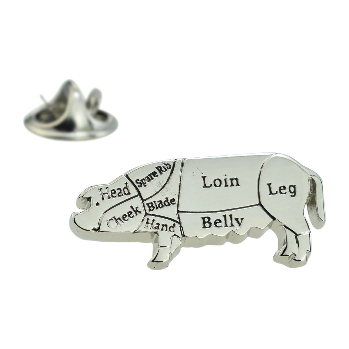 Butchers Cuts of Pork Pig Lapel Pin Badge - Ashton and Finch