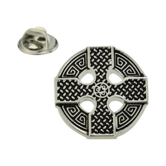 Round Celtic Cross Lapel Pin Badge - Ashton and Finch