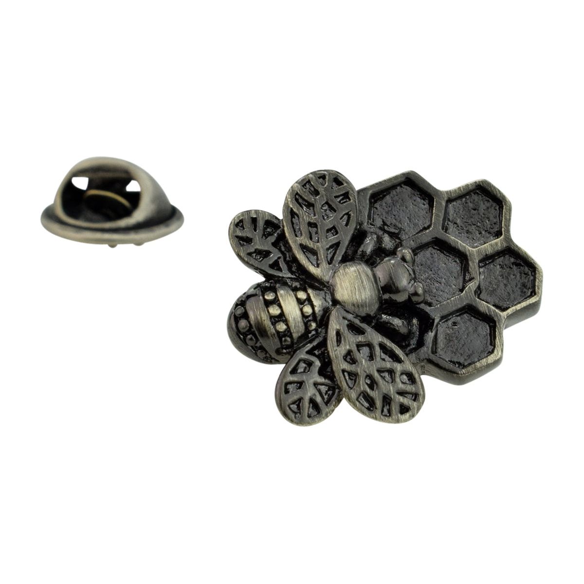 Honey Bee & Honeycomb Lapel Pin Badge - Ashton and Finch