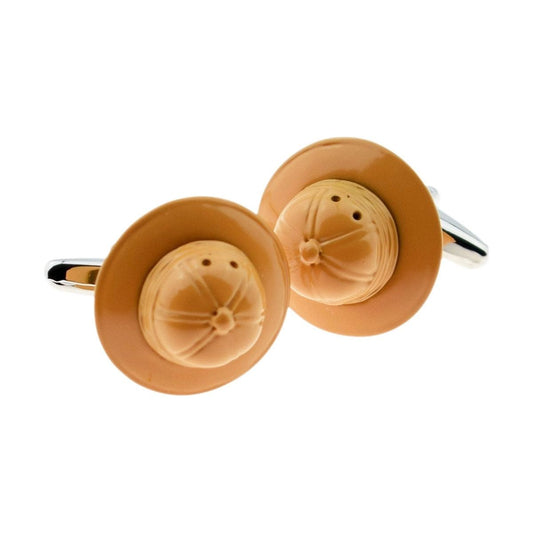 Khaki Coloured Jungle Explorers Hats Cufflinks - Ashton and Finch