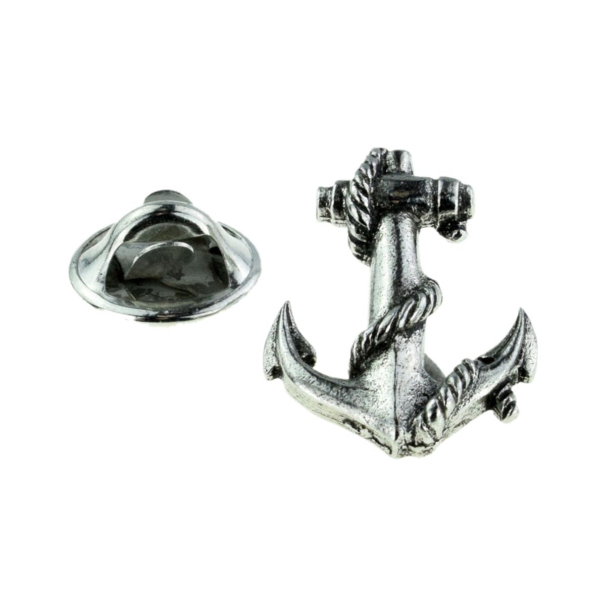 Nautical Anchor & Chain Pewter Lapel Pin Badge - Ashton and Finch