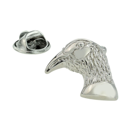 Pheasant Head Rhodium Plated Lapel Pin Badge - Ashton and Finch