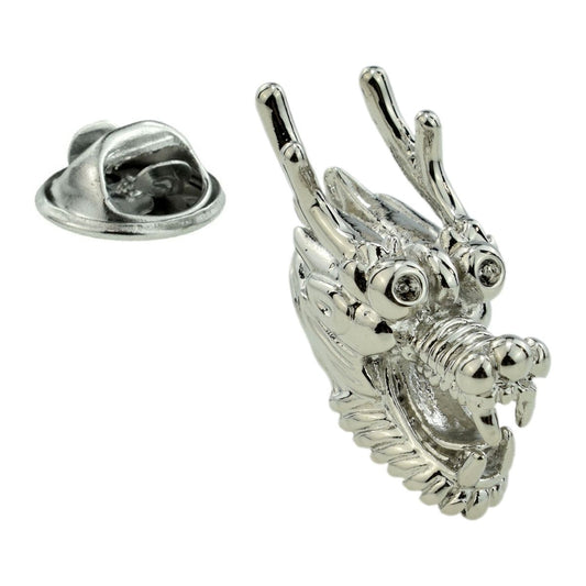 Chinese Style Dragons Head Lapel Pin Badge - Ashton and Finch