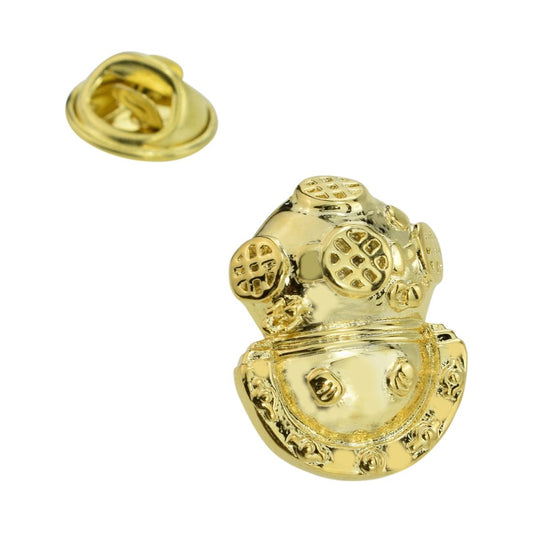 Golden Divers Helmet Lapel Pin Badge - Ashton and Finch