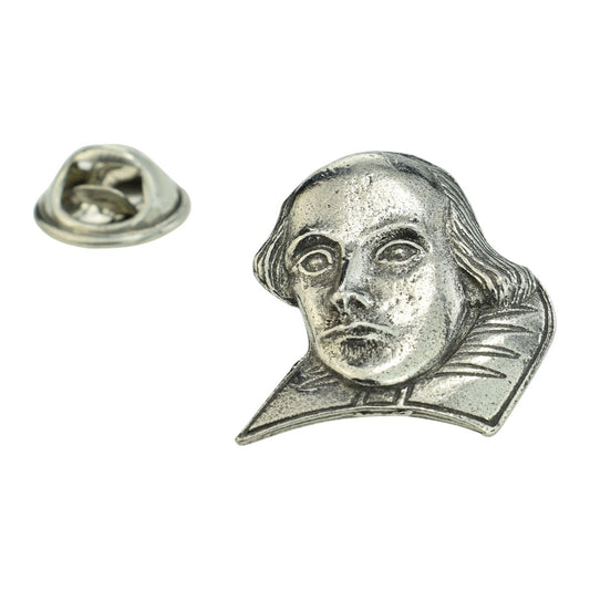 High Detail William Shakespeare Pewter Lapel Pin Badge - Ashton and Finch