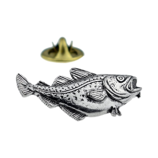 Cod fish fishing English Pewter Lapel Pin Badge - Ashton and Finch