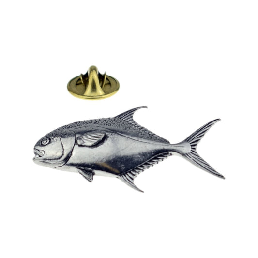 Permit fish fishing English Pewter Lapel Pin Badge - Ashton and Finch