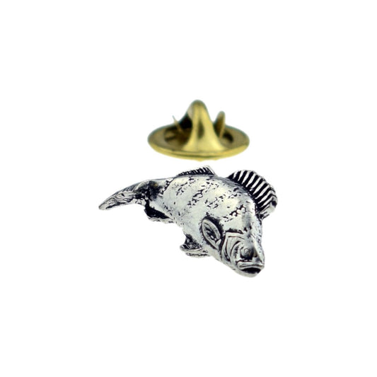 Small Perch fish fishing English Pewter Lapel Pin Badge - Ashton and Finch