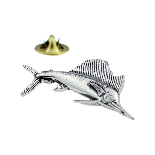 Sailfish (Like Marlin) fish fishing English Pewter Lapel Pin Badge - Ashton and Finch