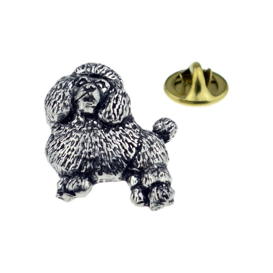 Poodle Dog Pewter Lapel Pin Badge - Ashton and Finch