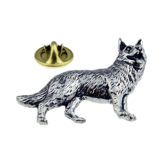 German Shepherd Dog Pewter Lapel Pin Badge - Ashton and Finch