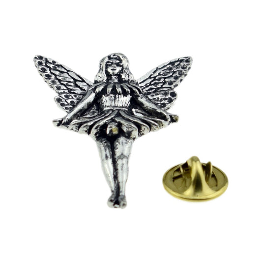 Standing Fairy English Pewter Lapel Pin Badge - Ashton and Finch