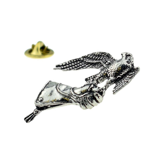 Falcon On Glove English Pewter Lapel Pin Badge - Ashton and Finch