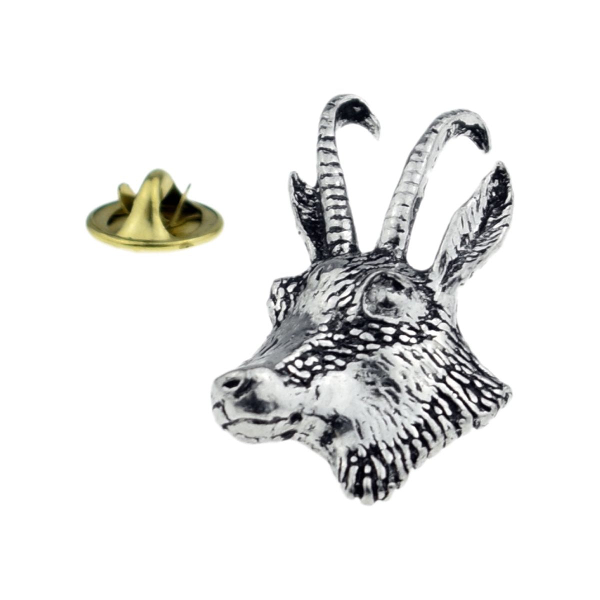 Gams facing left English Pewter Lapel Pin Badge - Ashton and Finch