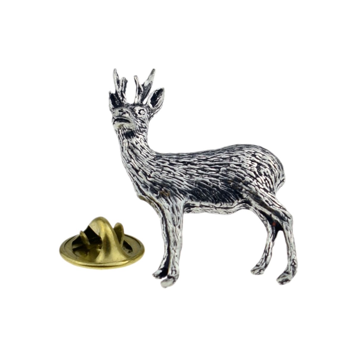 Roebuck English Pewter Lapel Pin Badge - Ashton and Finch