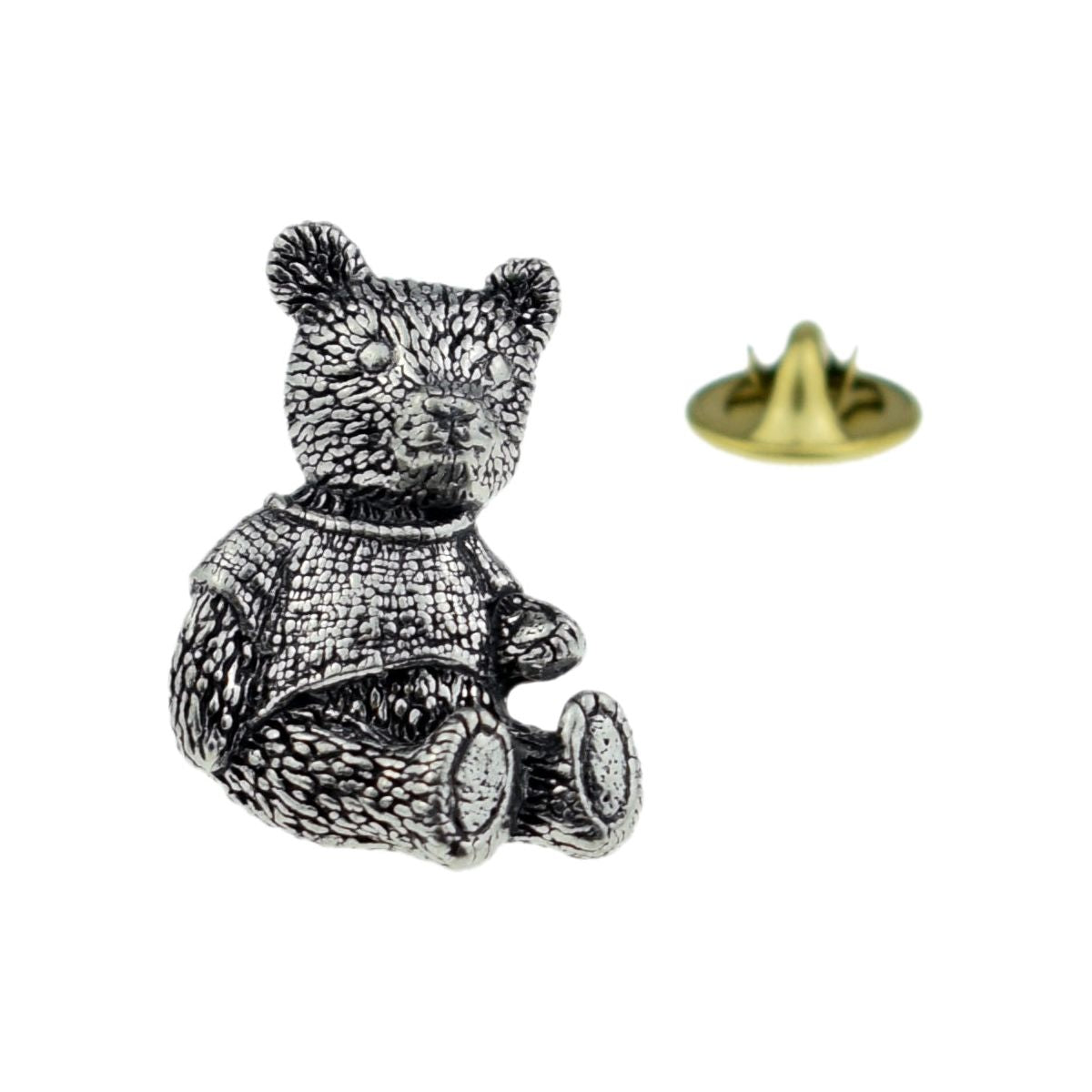 Teddy English Pewter Lapel Pin Badge - Ashton and Finch