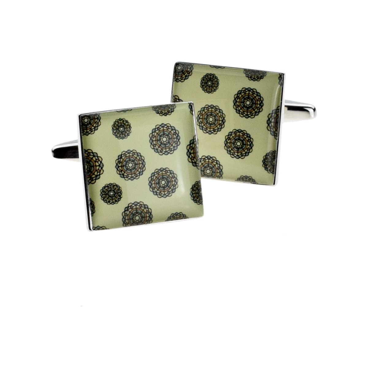 Retro Floral Design Cufflinks - Ashton and Finch