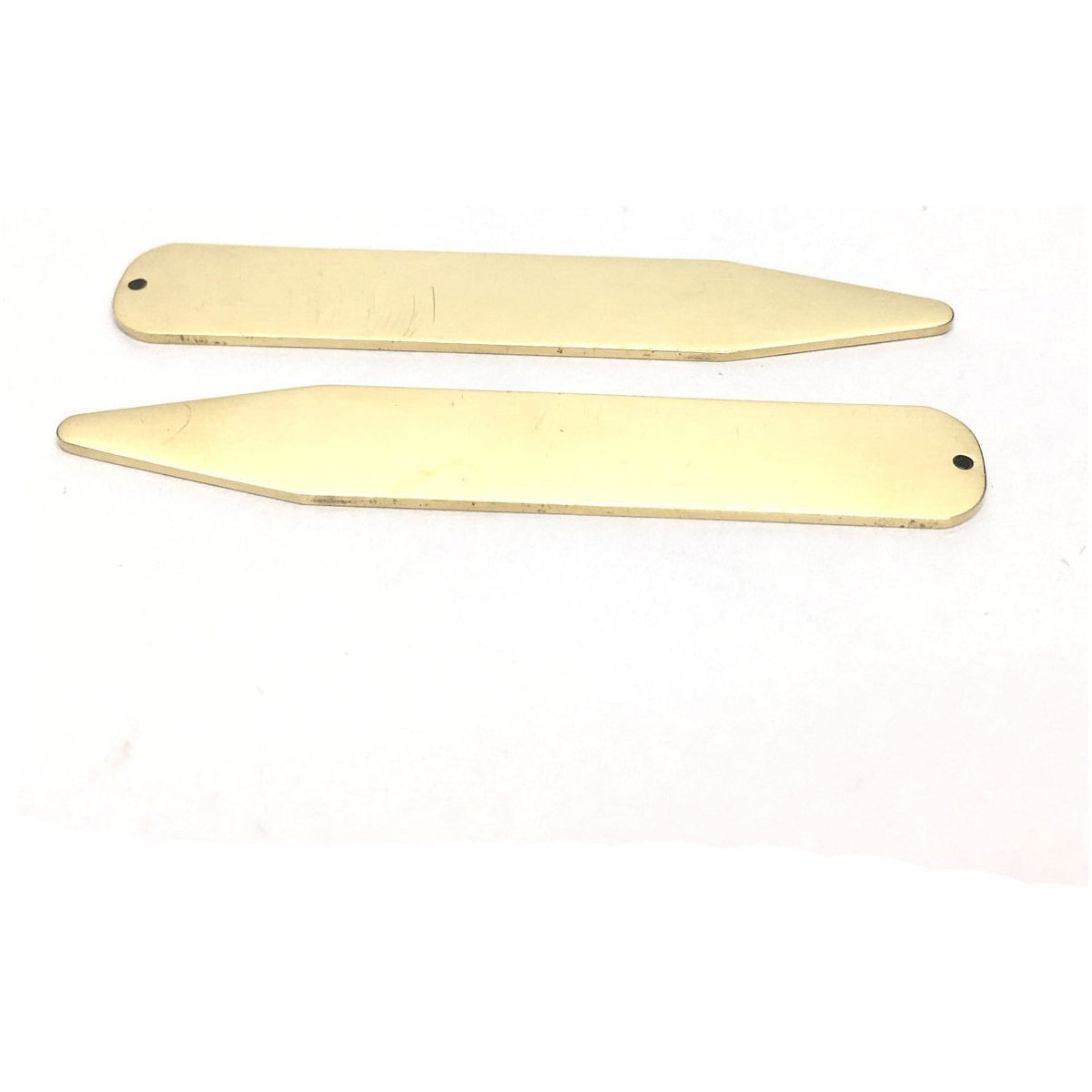 Gold Plated Collar Stiffeners Engraved and Personalised - Ashton and Finch